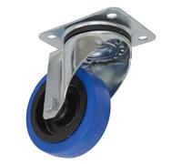 Sealey Swivel Plate Castor Blue Elastic 100mm