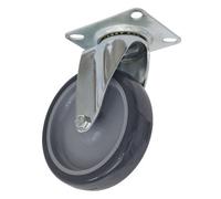 Sealey Castor Wheel 100mm Plate Swivel 70Kg Load Polypropylene Scw2100Sp