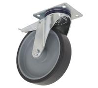Medium-Duty Thermoplastic Swivel Castor Wheel with Total Lock Ø100mm - Trade