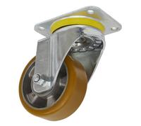 Sealey Castor Wheel 125mm Plate Swivel 500Kg Load Capacity Aluminium Scw5125Sp