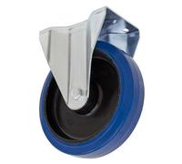 Sealey SCW3160FPEM Heavy-Duty Blue Elastic Rubber Fixed Castor Wheel Ø160Mm - Trade