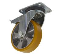 Sealey Swivel Plate Total Lock Castor Polyurethane 160mm