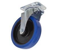 Sealey Castor Wheel 200mm Plate Swivel 400Kg Load Capacity Elastic Scw3200Sp