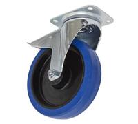 Sealey Swivel Plate Total Lock Castor Blue Elastic 200mm