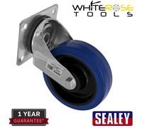 Sealey SCW3160SPEM Heavy-Duty Blue Elastic Rubber Swivel Castor Wheel Ø160Mm - Trade