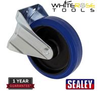 Sealey SCW3160SPLEM Heavy-Duty Blue Elastic Rubber Castor Wheel Swivel With Total Lock Ø160Mm - Trade