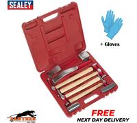 Sealey CB58 Panel Beating Set 9pc Bodywork Repair Kit in Case + Gloves
