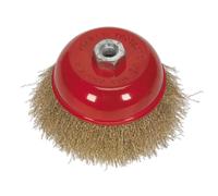 Sealey CBC125 125mm Brassed Steel Crimped Wire Cup Brush M14 x 2mm