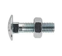 Sealey Coach Bolt & Nut M10 x 40mm Zinc DIN 603 Pack of 50 - CBN1040