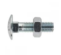 Sealey DIN 603 Coach Bolts and Nuts Zinc Plated M10 40mm Pack of 50