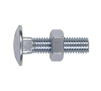 Sealey CBN1040 Zinc Plated Coach Bolt & Nut M10 x 40mm, DIN 603 - Pack of 50
