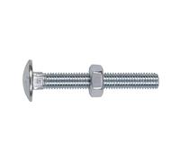 Sealey CBN1075 Zinc Plated Coach Bolt & Nut M10 x 75mm, DIN 603 - Pack of 50