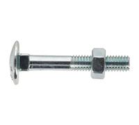 Sealey Coach Bolts & Nuts DIN 603 M6 x 40mm Zinc Plated Pack of 100