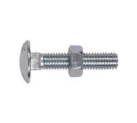 Sealey CBN840 Zinc Plated Coach Bolt & Nut M8 x 40mm, DIN 603 - Pack of 50