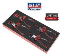 Sealey Circlip Pliers Set Premier 4pc 7" Bent Straight EVA Foam Tool Tray TBT57