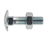 Sealey CBN1040 Coach Bolt & Nut M10 x 40mm Zinc DIN 603 Pack of 50