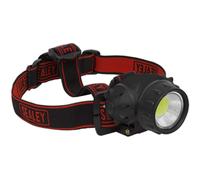 Sealey COB LED Head Torch Black / Red