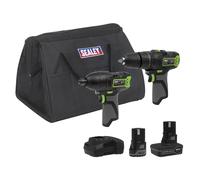 Sealey Combi Drill & Impact Driver Kit 2 x 10.8V SV10.8 Series CP108VCOMBO3
