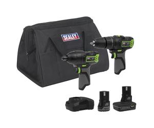 Sealey Combi Drill & Impact Driver Kit 2 x 10.8V SV10.8 Series CP108VCOMBO3