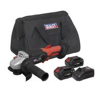 Sealey Cordless Angle Grinder CP20VAGB, 20V 115mm, 2x4Ah Li-ion, Charger & Bag