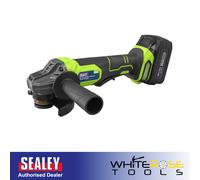 Sealey CP401LIHV 115mm Cordless Angle Grinder 18V 3Ah Battery Charger Kit Green