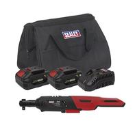 Sealey Cordless Ratchet Wrench 3/8"D Kit 20V 4Ah SV20 Series 2 Batts CP20VRWKIT