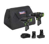 Sealey 2 x 10.8V SV10.8 Series Combi Drill & Impact Driver Kit