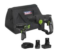 Sealey 10.8v Cordless SDS Drill and Impact Driver Kit 1 x 2ah & 1 x 4ah Li-ion Charger Bag