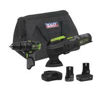 Sealey 10.8v Cordless Combi Drill and Multi Tool Kit 1 x 2ah & 1 x 4ah Li-ion Charger Bag