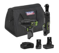 Sealey 2 x 10.8V SV10.8 Series Impact Wrench & Ratchet Wrench Kit - CP108VCOMBO6