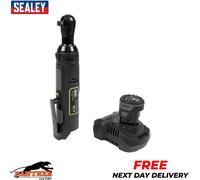 Sealey 10.8V 2Ah SV10.8 Series 3/8" Sq Drive Cordless Ratchet Wrench Kit 45Nm CP108VCRW, Red