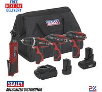 Sealey CP1200COMBO 12V Cordless Power Tool Kit Drill Driver 2Batteries