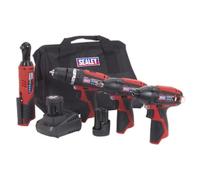 Sealey Cordless Power Tool Combo CP1200COMBO 4x12V SV12 Series 4-piece 2x1.5Ah Li-ion