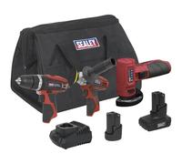 Sealey 3 X 12V Sv12 Series Cordless Power Tool Combo Kit Cp1200Combo7