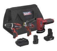 Sealey CP1200COMBO7 3 X 12V Sv12 Series Cordless Power Tool Combo Kit