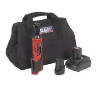 Sealey 12V SV12 Series 3/8"Sq Drive Ratchet Wrench Kit - 2 Batteries CP1202KIT, Red/Black