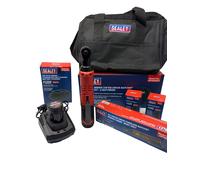 Sealey 12V SV12 Series 3/8"Sq Drive Ratchet Wrench Kit - 2 Batteries CP1202KIT, Red/Black