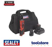 Sealey 12V SV12 Series 3/8"Sq Drive Ratchet Wrench Kit - 2 Batteries CP1202KIT, Red/Black