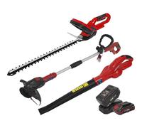 Sealey CP20V 20v Cordless 3 Piece Garden Power Tool Kit 1 x 2ah & 1 x 4ah Li-ion Charger