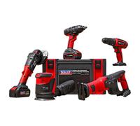 Sealey CP20V Series 5 x 20V Cordless Tool Combo with 2 x 3Ah Batteries & Charger