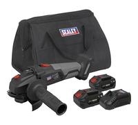 Sealey Angle Grinder Kit CP20VAGXKIT – 20V Brushless 115mm, 2 Batteries (2Ah & 4Ah)