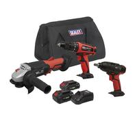 Sealey CP20VCOMBO1 3 x SV20 Series Cordless Tool Combo Kit 20V - 2 Batteries