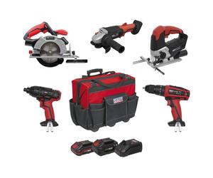 Sealey CP20VCOMBO13 5 x SV20 Series Cordless Power Tool Kit 20V - 2 Batteries