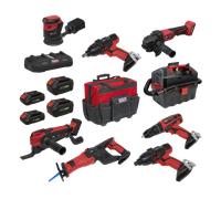 Sealey CP20VCOMBO4 8 x SV20 Series Cordless Power Tool Kit 20V - 4 Batteries