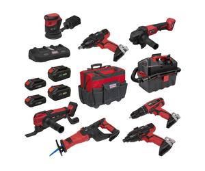 Sealey CP20VCOMBO4 8 x SV20 Series Cordless Power Tool Kit 20V - 4 Batteries