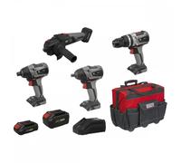 Sealey CP20VCOMBOX1 20V Cordless 4-Piece Tool Kit Includes 2 Batterie