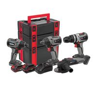 Sealey CP20VCOMBOX1 20V Cordless 4-Piece Tool Kit Includes 2 Batterie