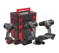Sealey CP20VCOMBOX1 20V Cordless 4-Piece Tool Kit Includes 2 Batterie