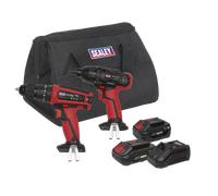Sealey CP20VDDCOMBO 20V Cordless 13mm Hammer Drill/1/2"Sq Drive Impact Wrench Combo Kit