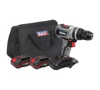 Sealey CP20VDDX 20v Cordless Brushless Combi Drill 1 x 2ah & 1 x4ah Li-ion Battery Charger Bag